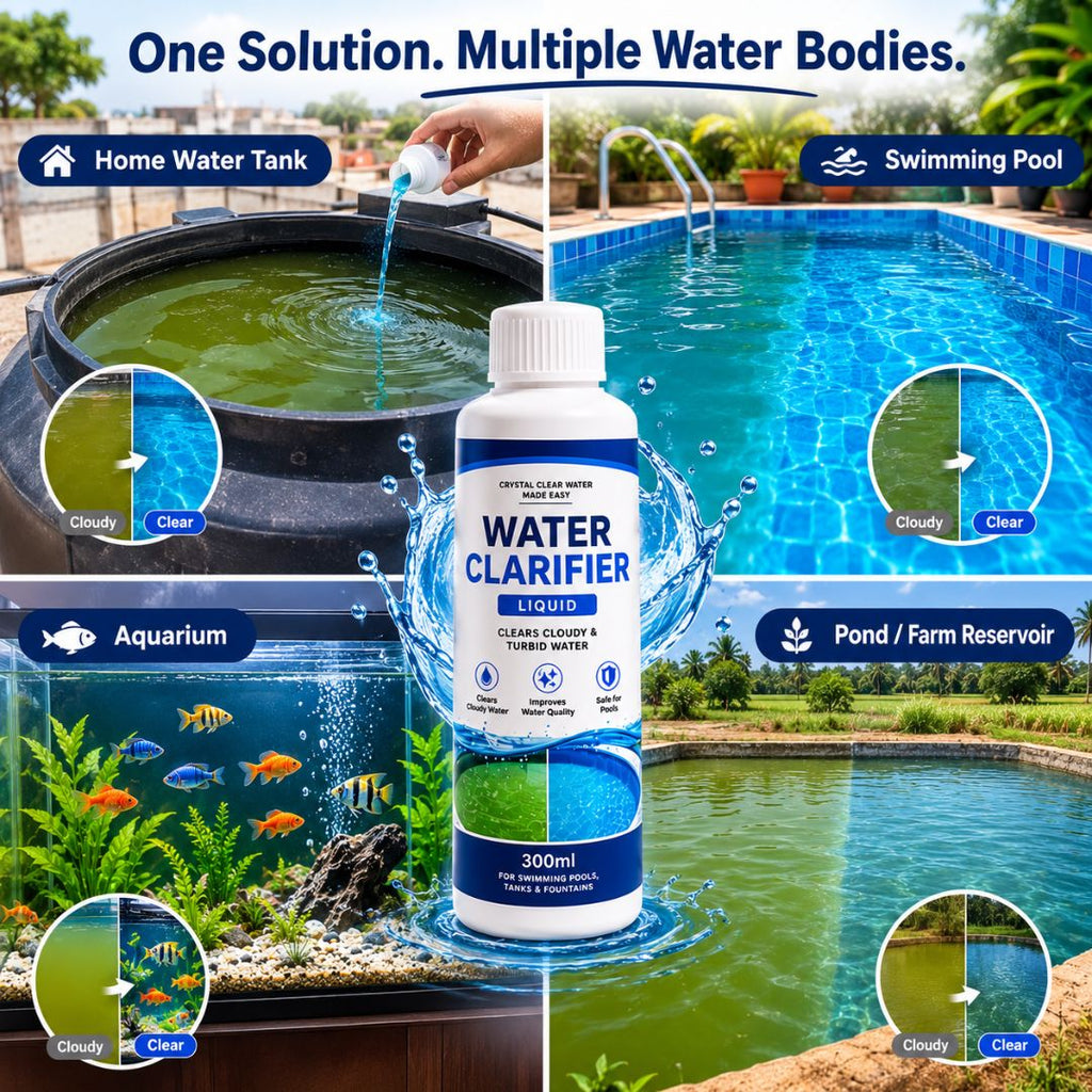 Water Clarifier Liquid – For Aquariums, Ponds, Pools & Tanks | 300ml | BUY 1 GET 1 FREE